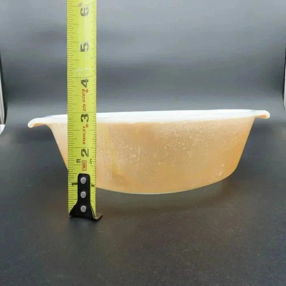 Vintage Fire King Peach Luster Ovenware Casserole Dish Baking Dish - Picture 9 of 10
